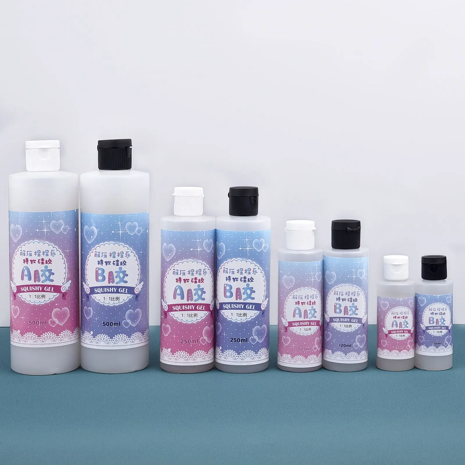 100/240/500/1000ML 1:1 AB Squishy Resin Gel Soft Liquid Squishy Making Kits DIY Decompression Squeezing Toys Gift Resin Glue uv resin glue uv bonding glue kit