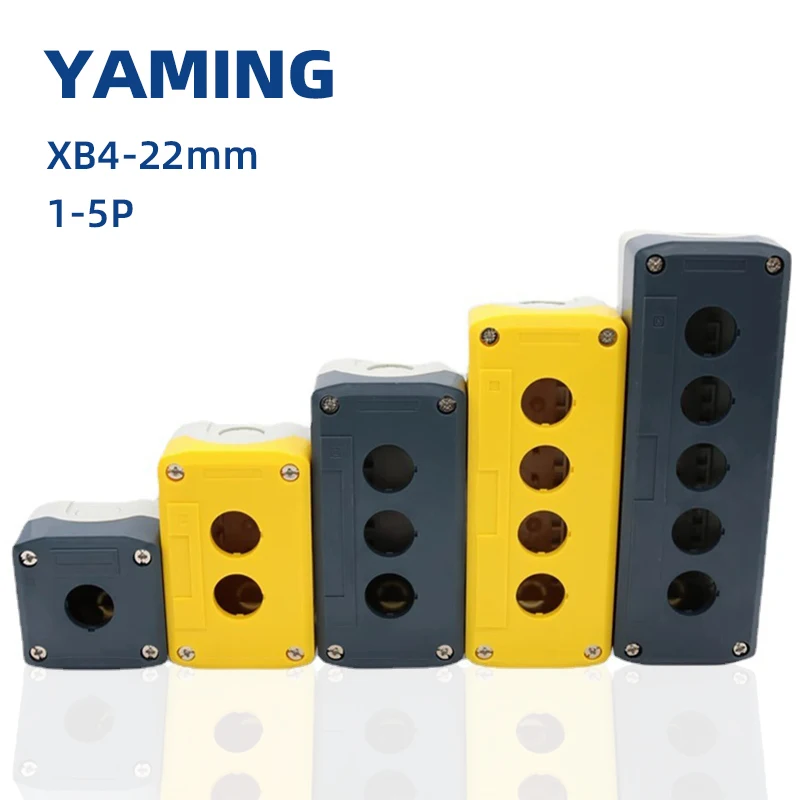 Azul Cinza Amarelo Botão Caixa 12345 Furo Impermeável e à Prova de Poeira Botão Caixa de Controle Caixa Abertura 22 mm Xb4