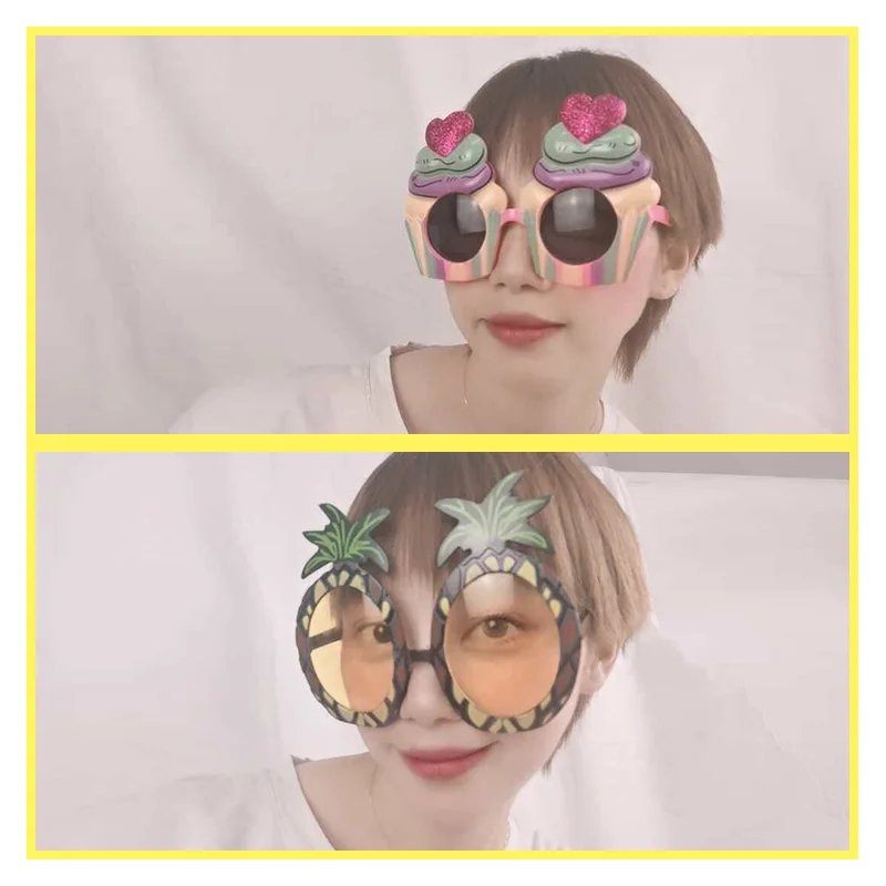Party Photo Props Funny Sunglasses Heart Shaped Glasses Birthday Party Glasses Candle Sunflower Rainbow Sunglasses Photo Booth Props Kids Favor Party Decor