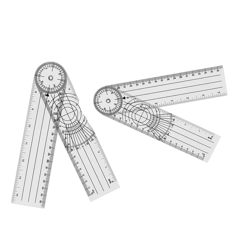 Goniometer Physiotherapy 360 Degree Rotation Protractor Physiotherapy PVC For Physiotherapy Sports Therapy 4 Pieces