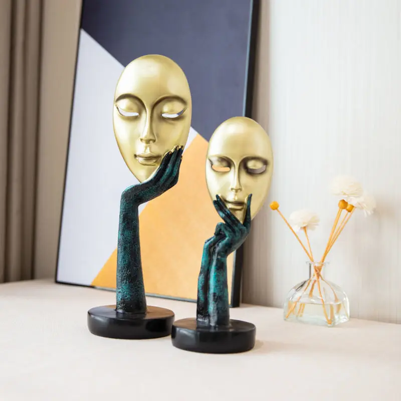 

Simple Creative Colorful Women Face Art Statue Thinker Lady Sculpture Abstract Office Bedroom Living Room Study Room Studio