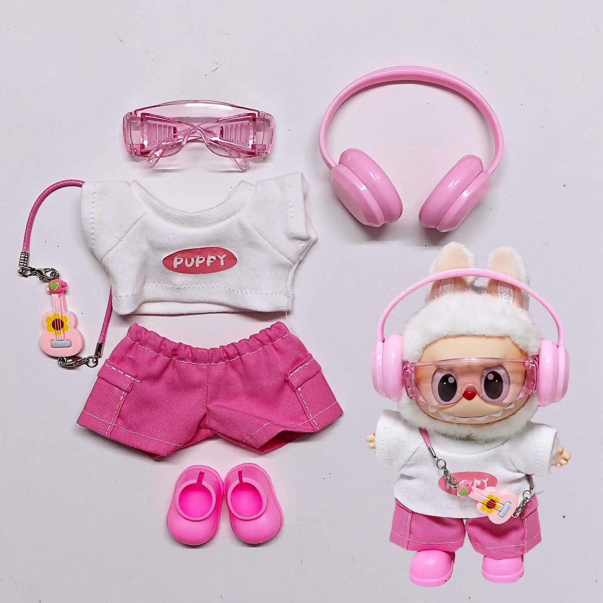 For Labubu Select High-quality Doll Clothing 15-17CM Casual Wear Set - 6-piece Set Labubu Universal Clothing