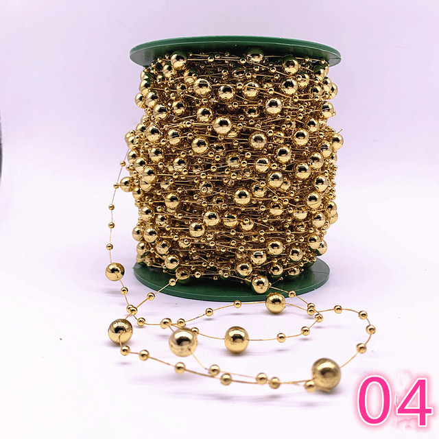 Yards Fishing Line Artificial Pearls Flower Beads Chain Garland Flowers Wedding Party Decoration Diy Accessories