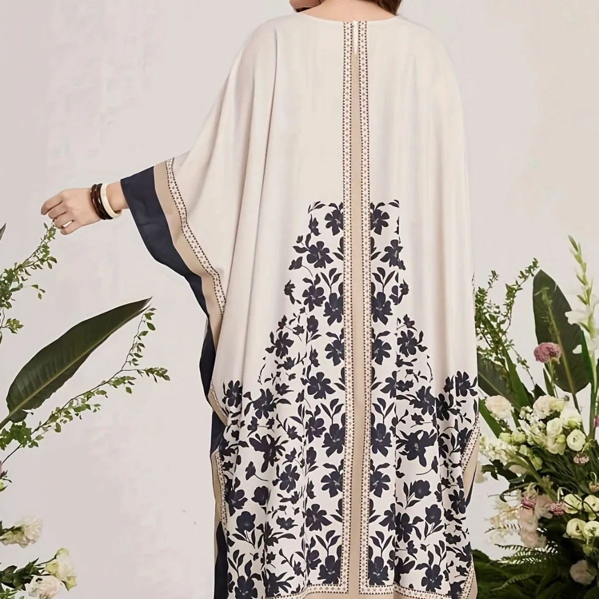 Abaya For Women Muslim Dubai For Ramadan Gurban Women's Printed Bat Sleep Robe Long Dress Loose Fashion Women Clothing
