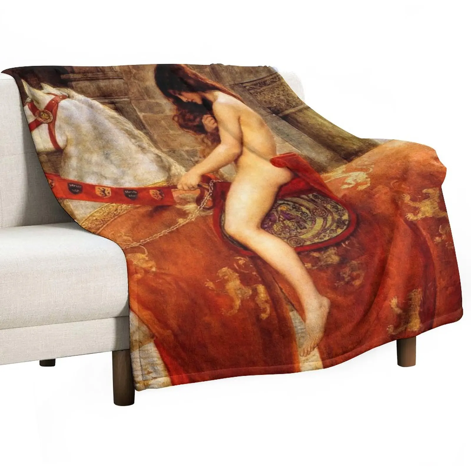 

Lady Godiva by John Collier Throw Blanket Camping Blanket Tourist Blanket