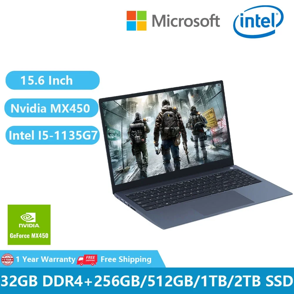Игровые ноутбуки NVIDIA, графическая карта MX450, 2 Гб, Обучающие ноутбуки 11-го поколения, Intel Core I5-1135G7 32 ГБ ОЗУ, Φ M.2, устройство для чтения карт wi-fi