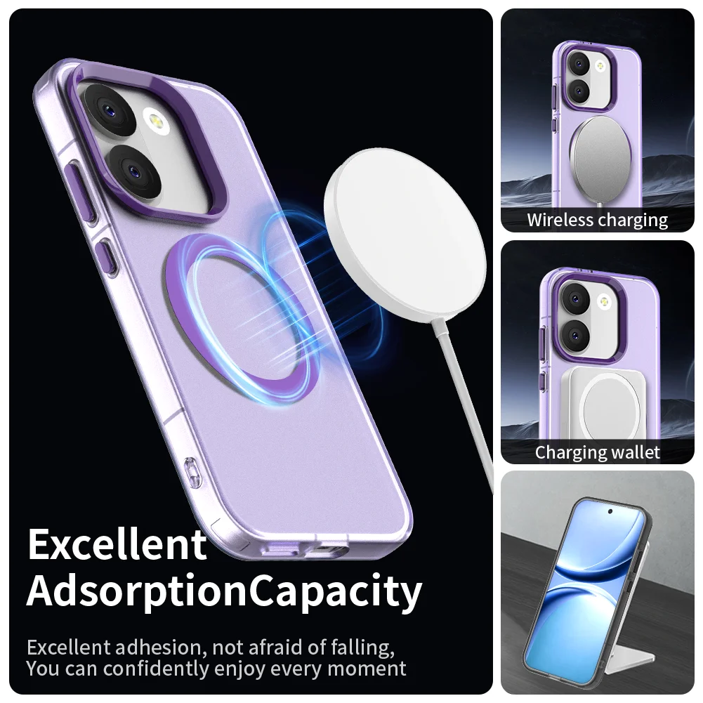 Luxury Armor Shockproof Matte Hard Case with Magsafe Magnetic Wireless Charging Compatibility