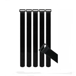 5-Pack Adjustable Nylon Velcro Straps with Buckle (20mm by 300mm 5Pcs)