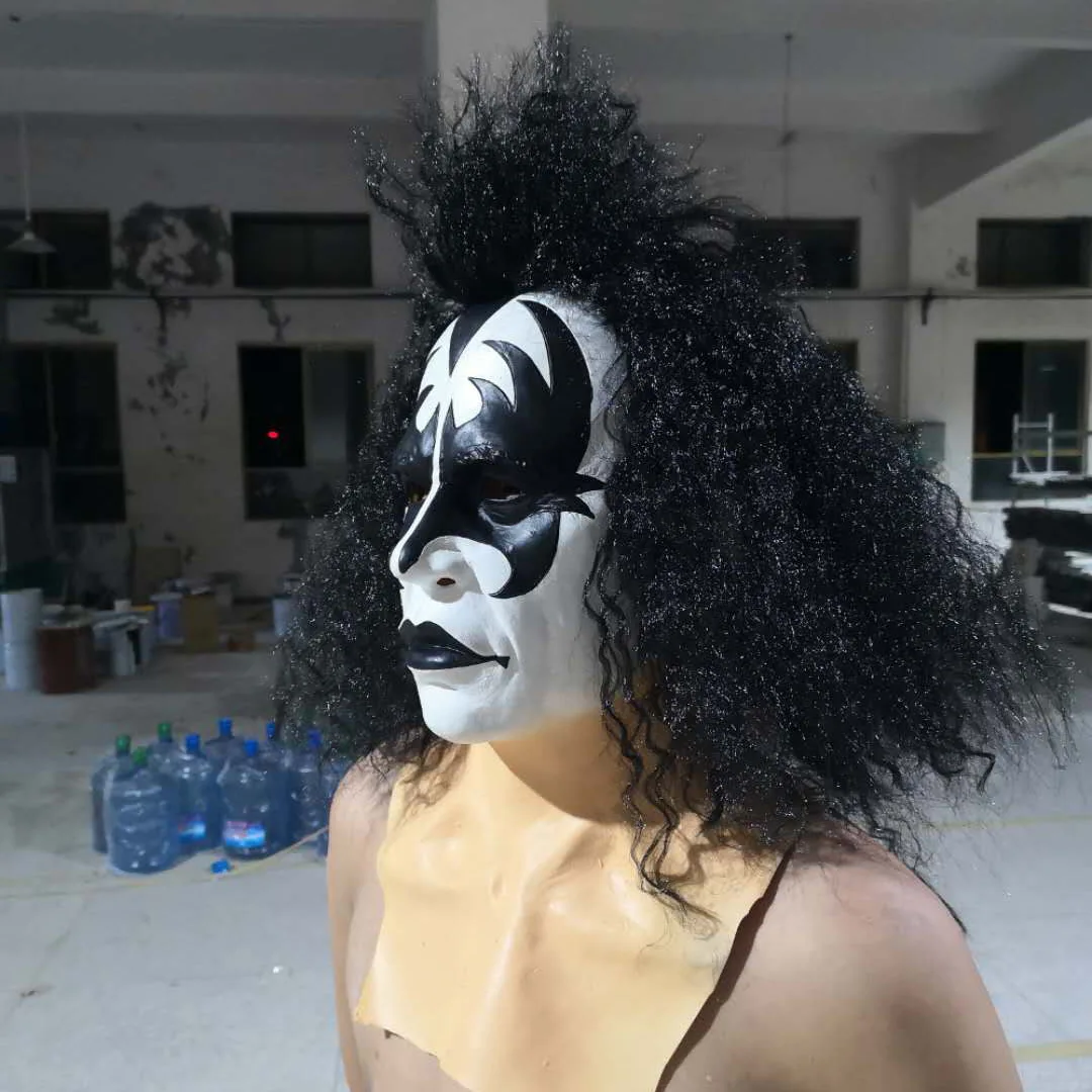 Kiss gene simmons máscara de halloween máscara fantasma adereços para festa  adulto fantasia de terror carnaval cosplay adereços de festa - AliExpress, image size:1080x1080
