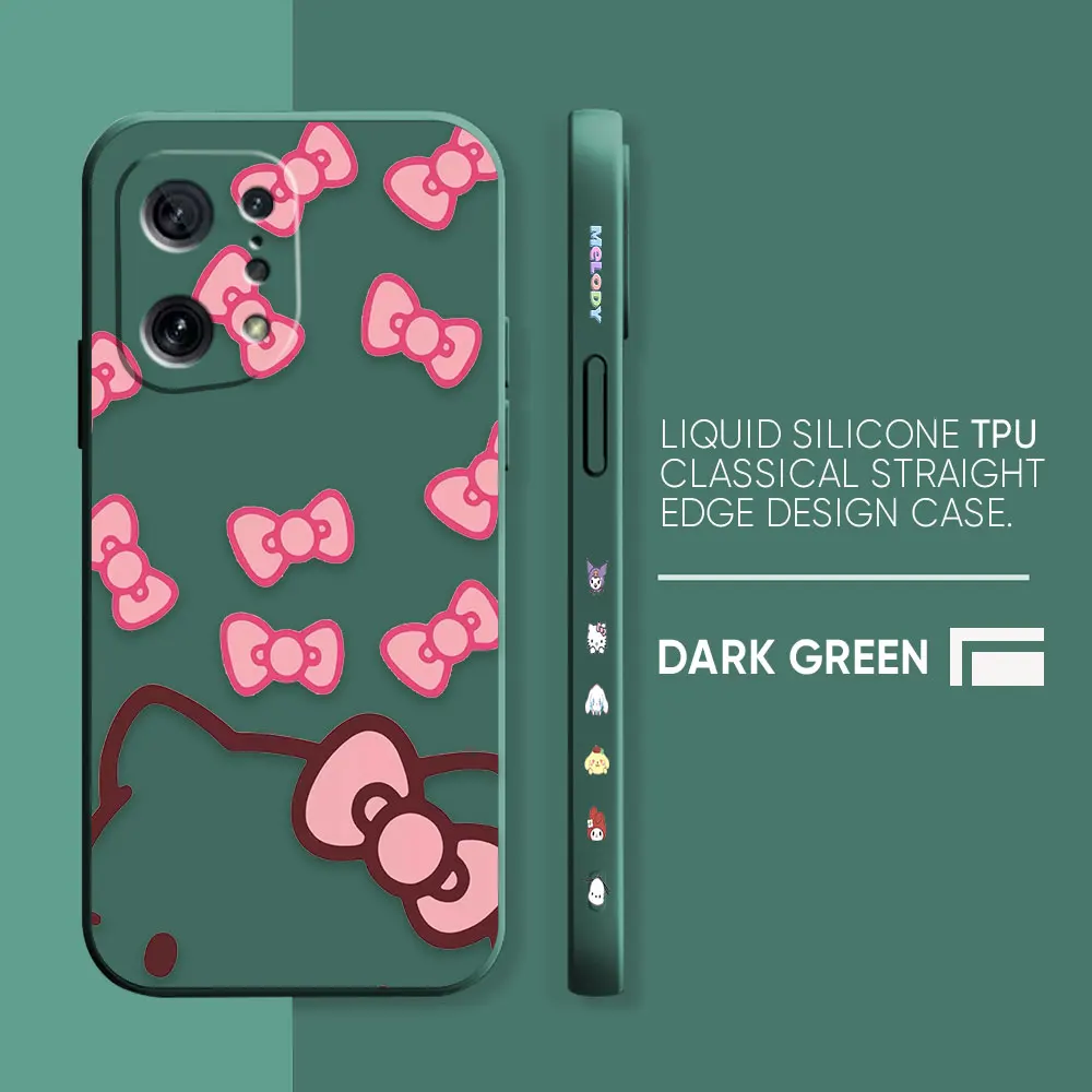 thumbnail image 1 of Case For OPPO FIND X6 X3 REALME X7 X50 RENO 2 4Z 4 6 Lite 5Z 5F 4G 5G PRO Liquid Silicone Case Cute Hello K-Kitty Cat, 1 of 5