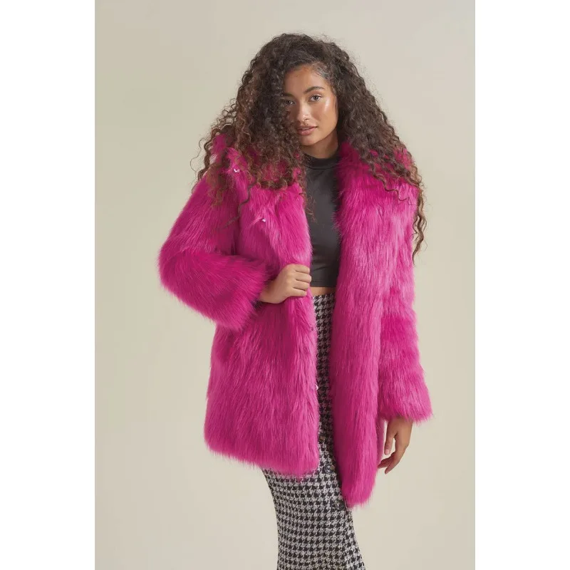 Imitation Fur Coat New Women's Clothing Medium Length European and American Foreign Trade Cosplay Hooded with Ears