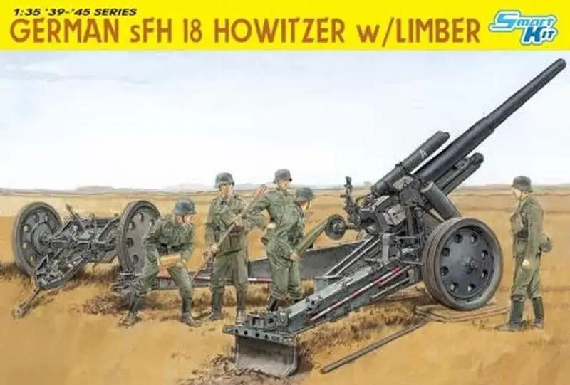 

DRAGON 6392 1/35 GERMAN sHF 18 Howitzer w/Limber (Plastic model)