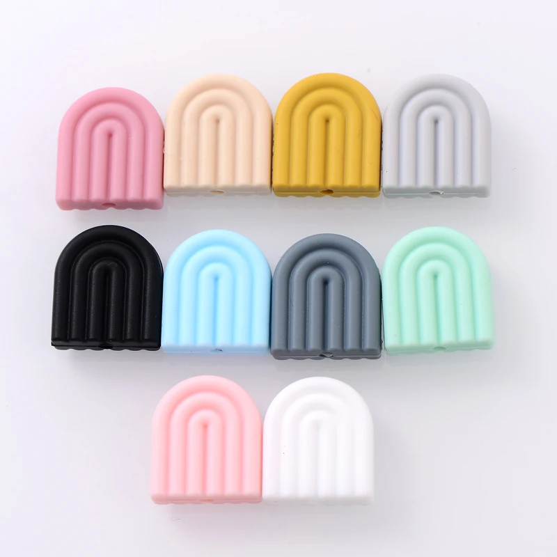 10Pcs Silicone Beads Rainbow Food Grade Teether Beads For Jewelry Making DIY Necklace Pacifier Chain Accessories silicone beads silicone teething beads silicone teether