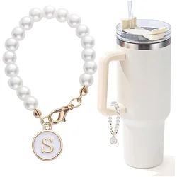 Pearl Chain Initial Letter Charm for Personalized Tumbler Decor (Letter S)