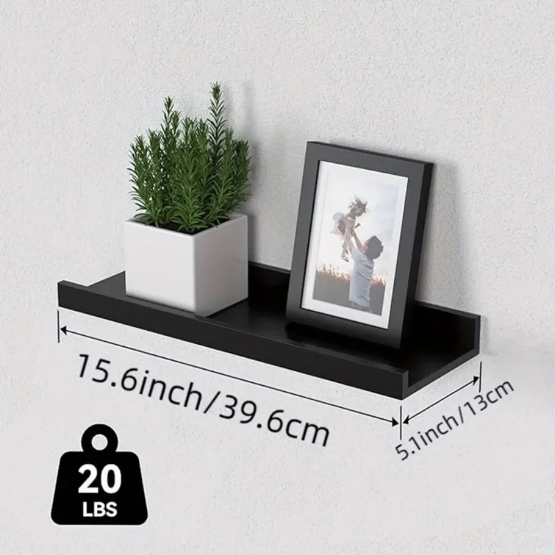 6 pieces wall hanging wall TV wall living room solid wood partition wall Honor wall display stand, white 3