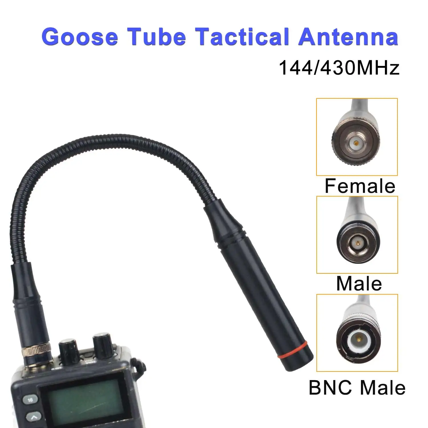 

Walkie Talkie Goose Tube Tactical Handheld Flexible Antenna SHX-30 VHF UHF 144/430MHZ 3.8dBi 12.8Inch Dual Band SMA-F/SMA-M/BNC