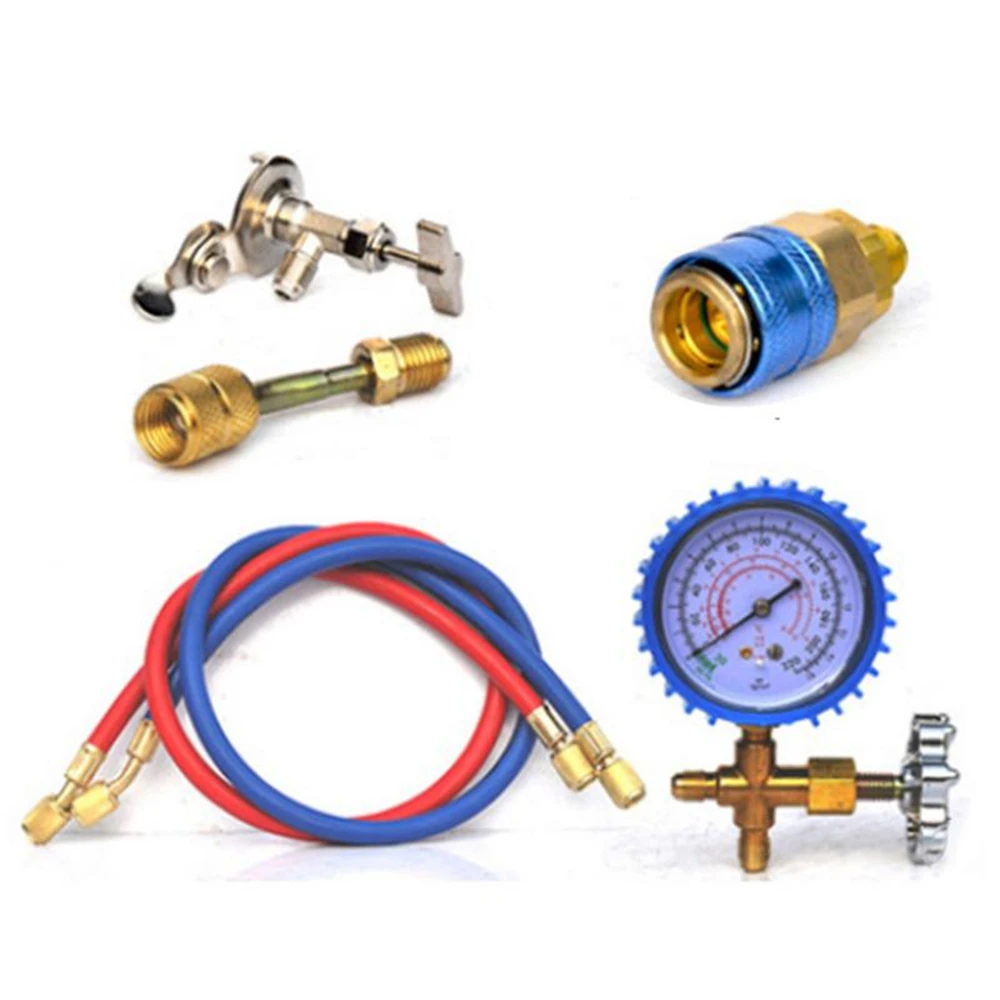 NEW Refrigerant Household Car Air Conditioning Fluoride Adding Tool Kit Freon Common Cool Gas Meter For R22 R134A R410