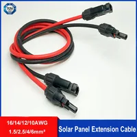 Câble d'extension de panneau solaire, câble de panneau solaire 16/14/12 10AWG avec connecteurs étanches femelle et mâle pour camping-car, systèmes PV 1