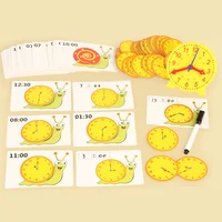 Montessori Toy Snail Clock Educational Toys Hour Minute Second Cognition Matching Puzzle Toys Kids Early Preschool Teaching Aids 1