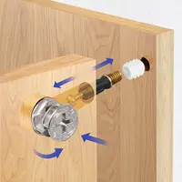 สกรูเชื่อมต่อเฟอร์นิเจอร์ 3 in 1 แบบติดตั้งล่วงหน้าสำหรับโต๊ะ ตู้ และลิ้นชัก พร้อมน็อตแบบแคมล็อคและเดือยยึด 4