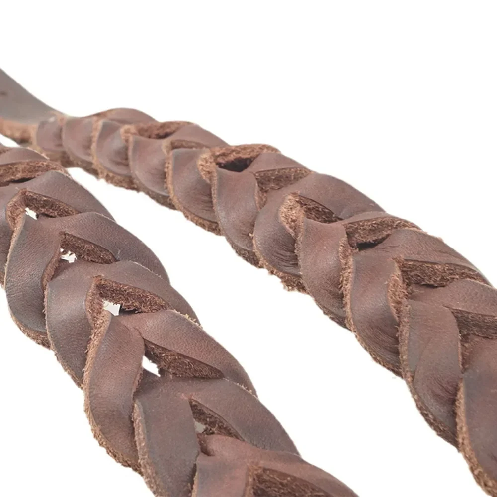 Soft Leather Dog Collar Braided Pet Collar Adjustable Dog Strong & Durable for Small Medium Dogs Pet Supplies for Bulldog