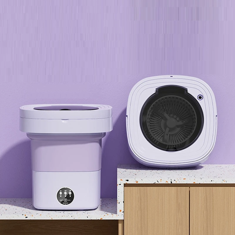 Folding Washing Machine Portable Small Washing Machine Mini Underwear Cleaning 8L(US Plug)