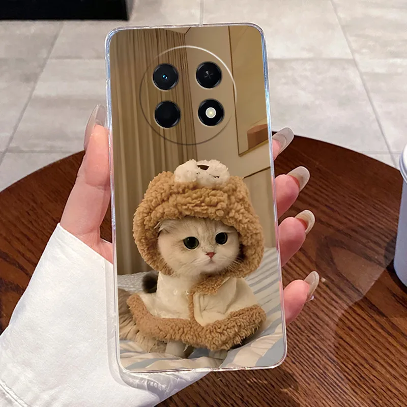 Aesthetic Cute Cat Cartoon Soft Silicone Transparent Phone Case Cover