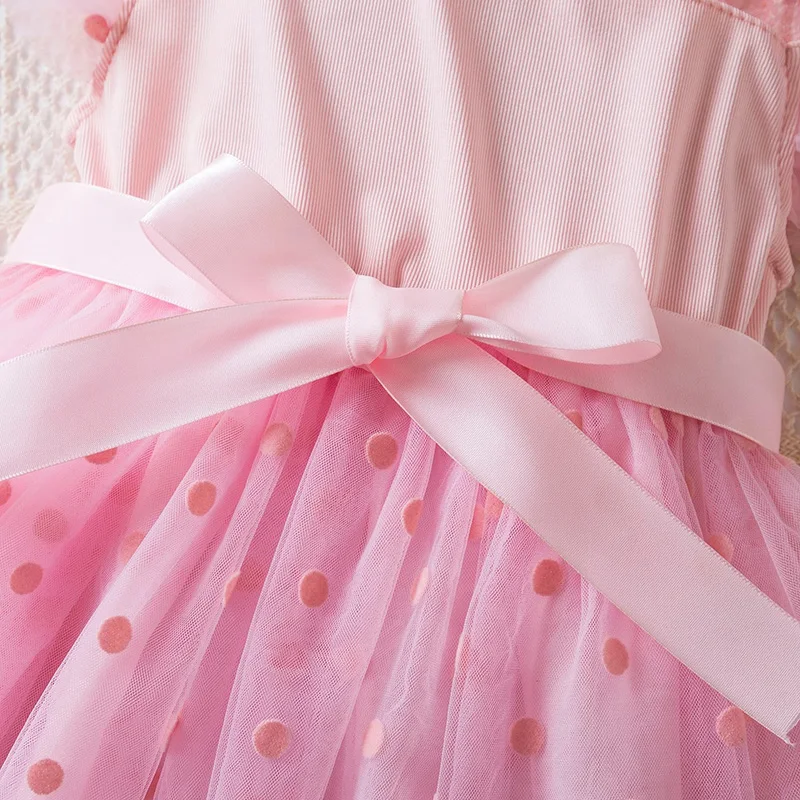 Mickey Minnie Mouse 2-6Y Baby Girl Dress Princess Mesh Skirt Summer Sleeveless Wedding Party Dresses for Girls Summer 4