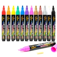 12PCS/Set Liquid Chalk Marker Pens Erasable LED Writing Board Glass Window Art 12 Colours Marker Pens 1