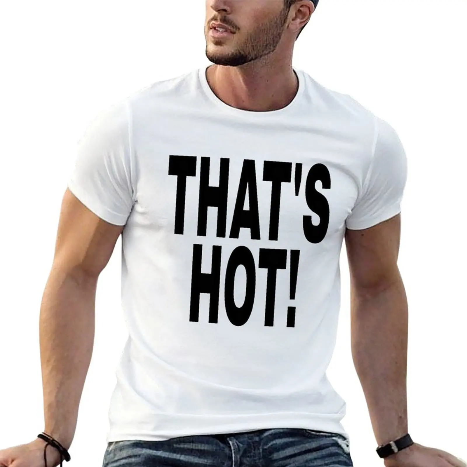 

that's hot! graphic black y2k text T-shirt quick-drying kawaii clothes quick drying Men's t-shirt