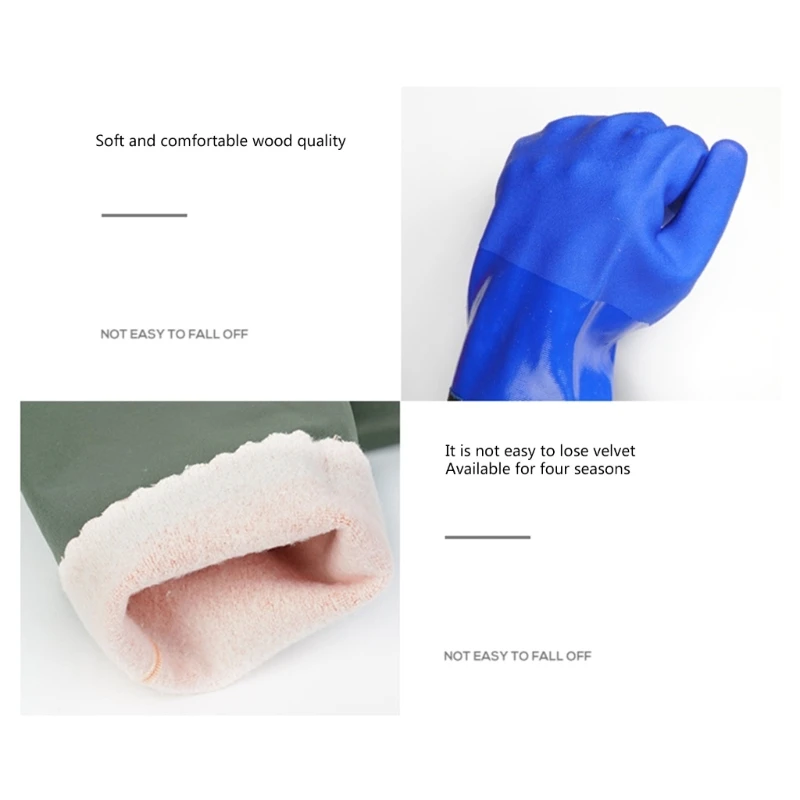 Long lasting Long Waterproof Rubber Gloves Pond Gloves Resistant Gloves for Dishwashing, Vehicle Cleaning 4