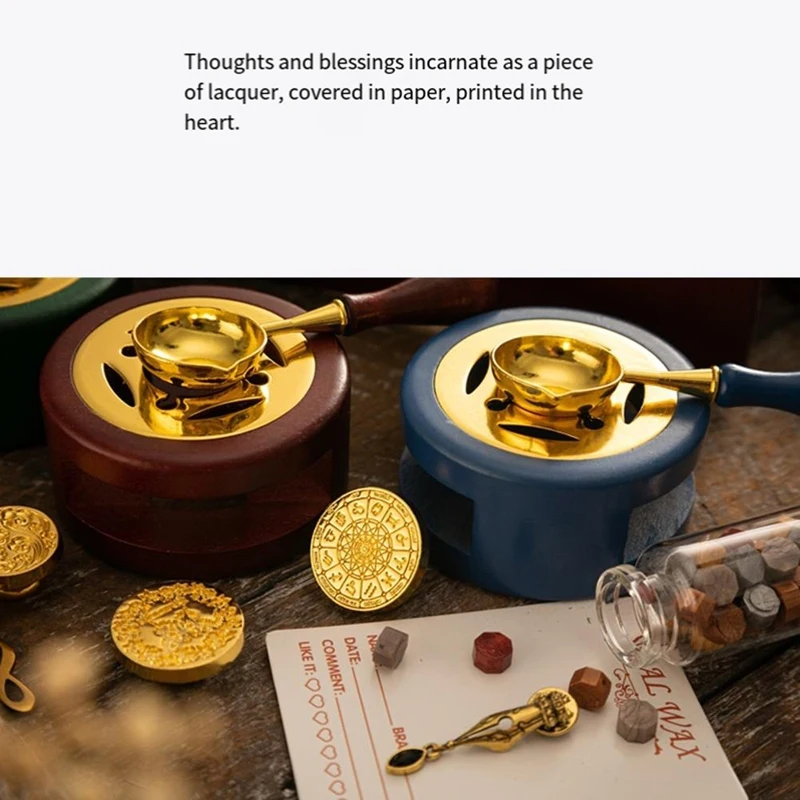 Wax Seal Stamp Set Lacquered Stamp Sealing Wax Kit DIY Craft Supplies Wedding Invitation Decorative Sealing Set