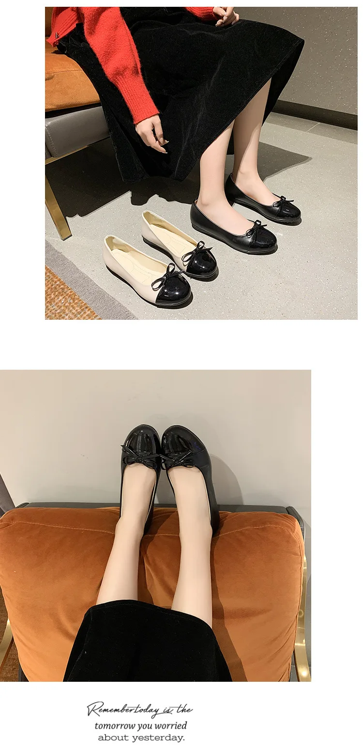 Fashion Ballerina Flat Round Toe Shoes for Woman Comfortable Slip-on Flat Bow-knot Shoes Ladies Mother Shoes Zapatillas Mujer