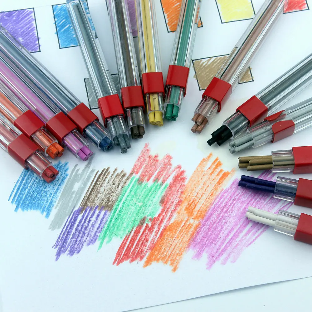 Vibrant Metallic Erasable Mechanical Pencil Lead Refills, Assorted Hardness, 3mm Thick