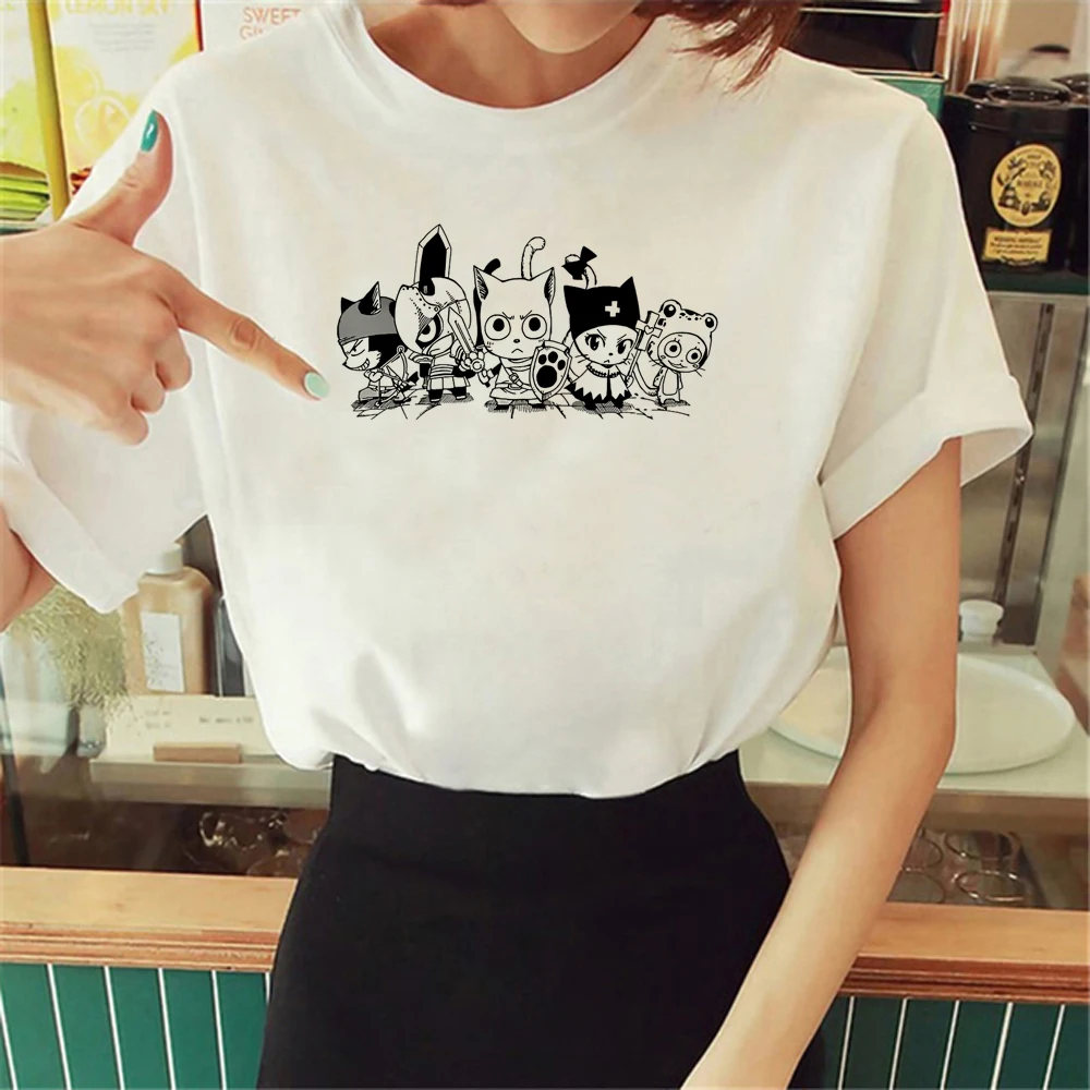 

Женские футболки с рисунком Феи хвоста, Забавный топ в японском стиле Харадзюку, дизайнерская одежда для манги