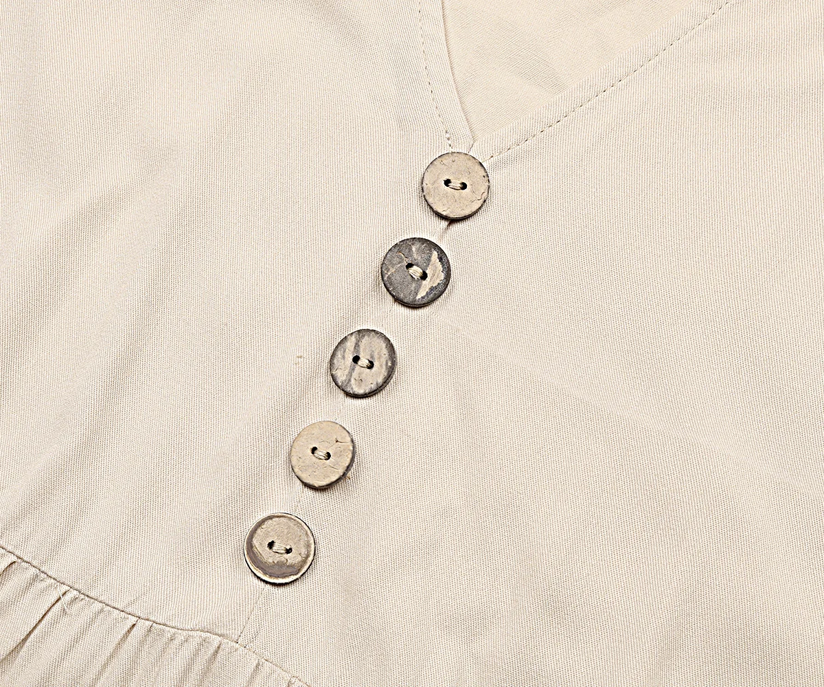 Casual Summer Midi Dress Women Sleeveless Tank V Neck Buttons Ruffle Loose Dresses Beach Soild Sundress Fashion 6
