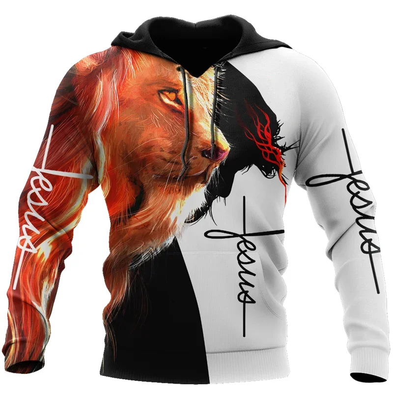 

Модный мужской свитшот в стиле хип-хоп с 3D-принтом Иисуса Христа