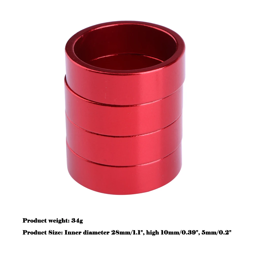 1/2/4set Aluminum Alloy Bike Headset Washer Mountain Bicycle Front Fork Washer Bike Stem Handlebar Spacers Ring Gasket