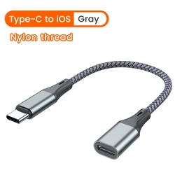 Type C to iOS Fast Charging Data Adapter Cable (C to L Gray)