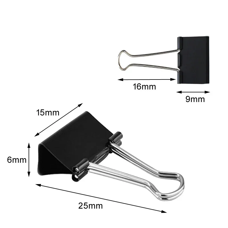 150 Stück Foldback Klammern Mini Klammern 15MM Metall Büroklammern