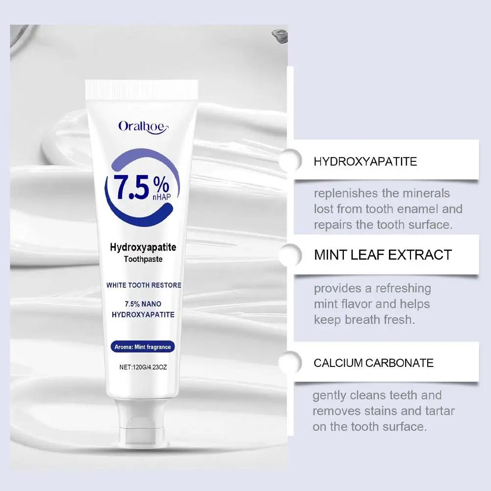 Natural Hydroxyapatite Toothpaste Gentle Mint Breath Refreshing Brightening Intensives Stain Removal Oral Cleaning Care