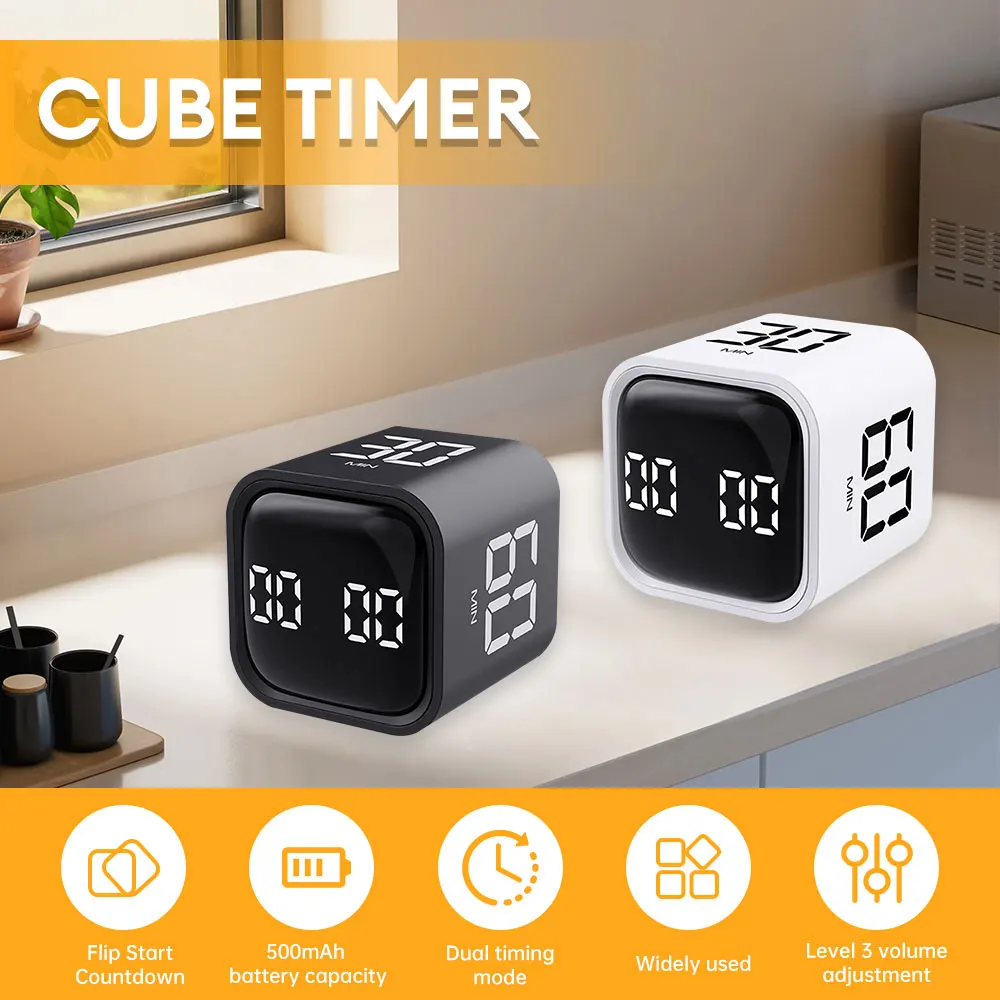 Mini-Digital-Cube-Timer-com-Sensor-de-Gravidade-Cozinhando-Temporizador ...