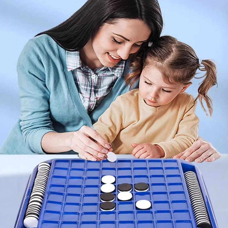 Kid Overturn Chess Black White Chess Board Parent Child Interactive Party Tabletop Game Logical Thinking Reasoning Toys 2