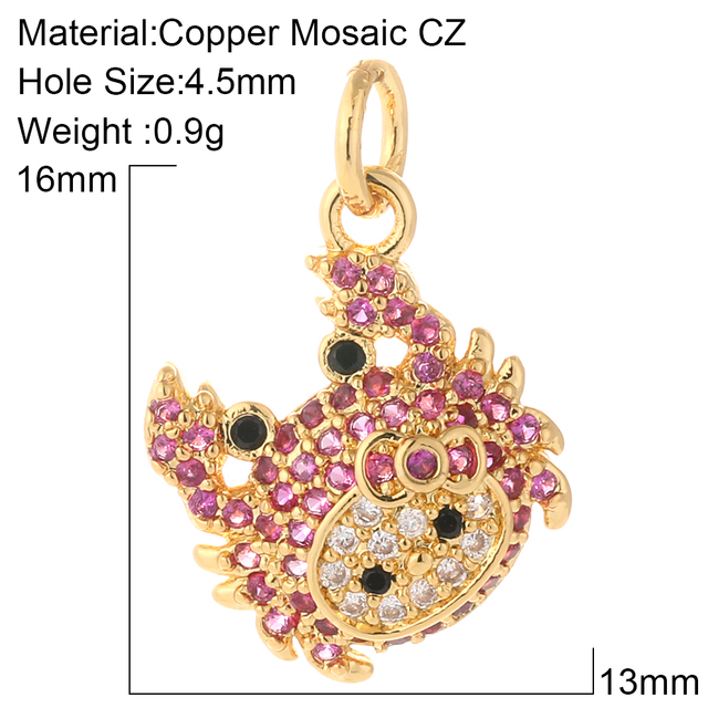 Charms for Jewelry Making Crab Shell Seahorse Designer Jewelry Charms for Diy Earrings Necklace Bracelet Charm Copper