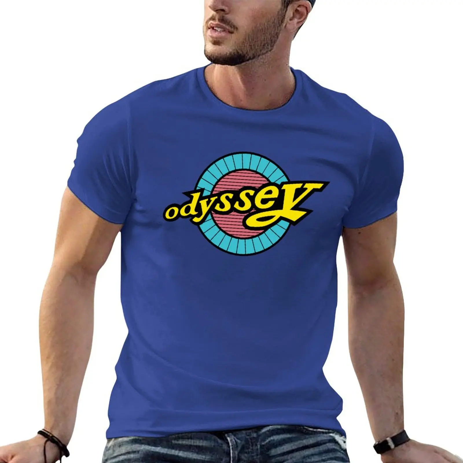 Odyssey BMX Blue & Yellow Animal Print T-Shirt - New Edition, Big and Tall Men's Collection