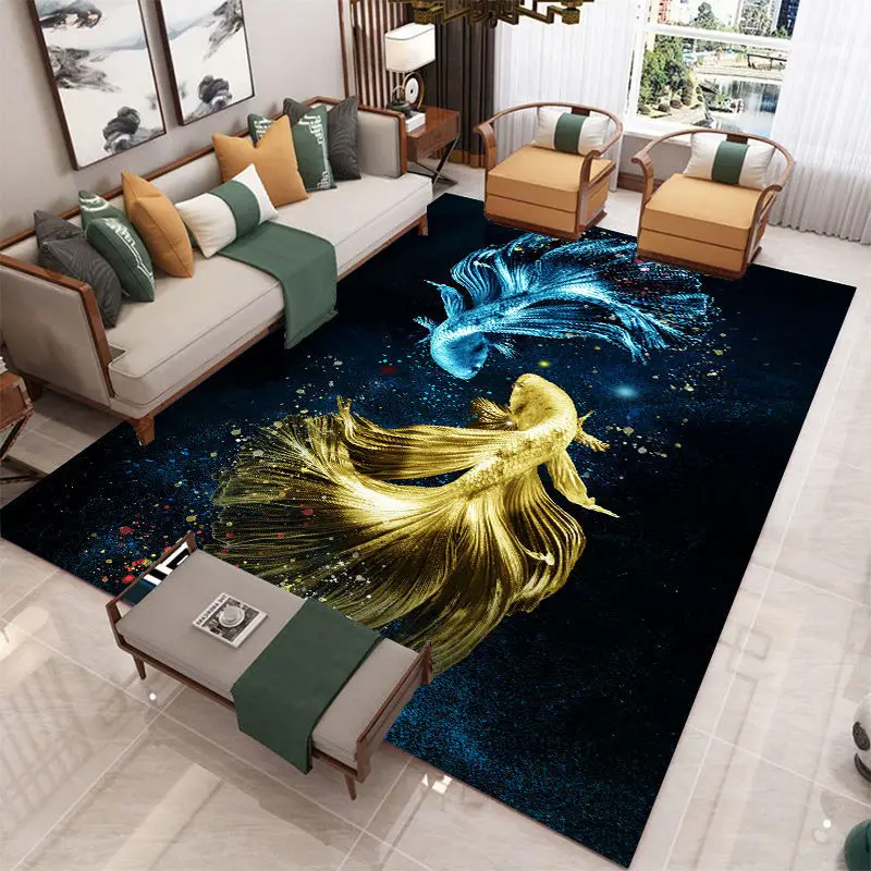Chinese Style Large Area Living Room Carpet Home Decoration Thick Fabric Sofa Bedroom Study Lounge Rugs Polyester Entry Door Mat 2