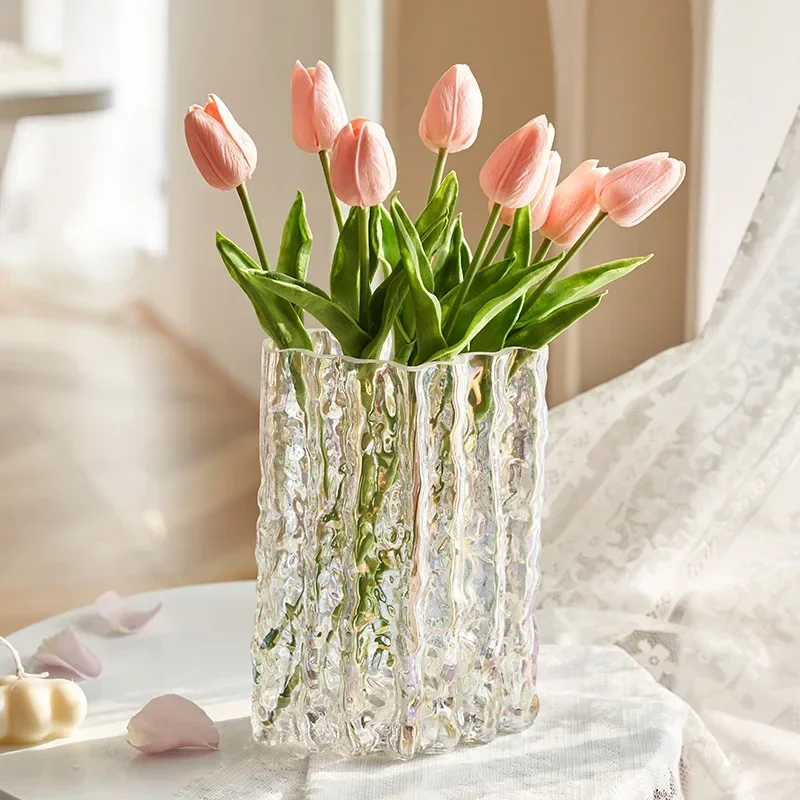 Finnish Glacier Vase Nordic Simple Transparent Glass Flower Hydroponic Decoration Flower Light Luxury Table Flower Arrangement 6
