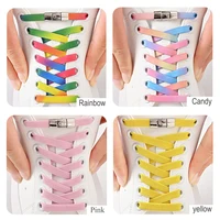 Lacets de chaussures sans cravate de 8mm, lacets à verrouillage à pression sans attaches, lacets élastiques, baskets pour enfants et adultes, lacets plats élargis pour chaussures 6
