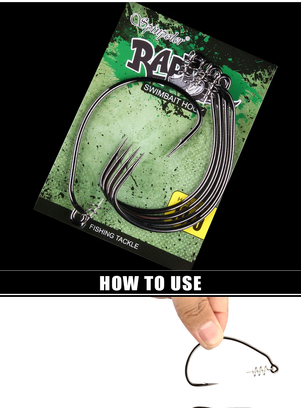 Spinpoler 5/0 7/0 10/0 Swimbait-Haken Raptor Ungewogen Wide Gap 3x-Starker geschmiedeter Schaft für weichen Köder Angelköder Salzwasser Meer – Detail 7