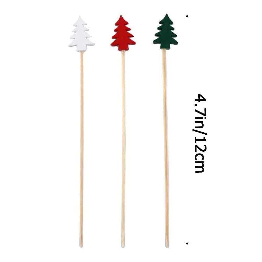 Description Picture 3 of item50PCS Disposable Christmas Bamboo Forks Red White Green Christmas Tree Tableware 2024 Christmas Party Decor Supplies